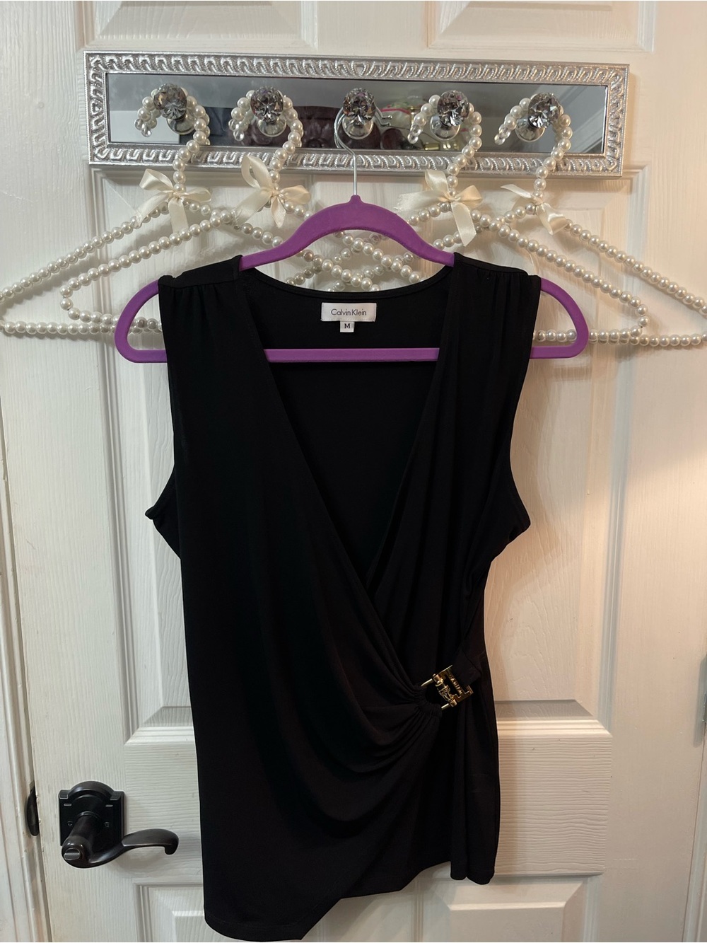 Calvin Klein Black Women's Top with Stretch